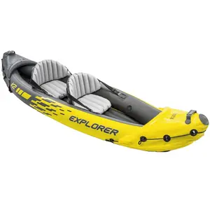 INTEX 68307 tiup Kayak ganda rakit 3.12m Kayak Inflable arung jeram dengan Patch, pompa tangan dll aksesoris