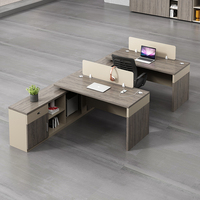 Ensemble de tables de bureau modulaires modernes pour 2 à 4 personnes, poste de travail convertible en forme de T, cloison de séparation, protection environnementale E1