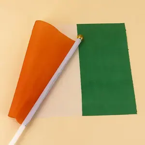 Personnalisé 14*21cm Petit Orange Blanc Vert Côte d'Ivoire Main Agitant Drapeau pour les Activités Sportives - Product Image 3
