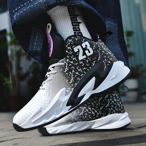Chaussures de basketball montantes unisexe à lacets en maille respirante, baskets mi-montantes en tissu extensible pour le sport en extérieur printemps-automne - Product Image 5