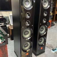 Haut-de-Gamme Enceintes Hifi Colonnes Doubles 8 Pouces Finition Laque Piano Luxe pour Barres de Son Home Cinéma