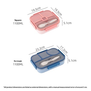 Boîte à lunch compartimentée de haute qualité, adaptée aux employés de bureau et aux étudiants, avec un compartiment simple et hermétique - Product Image 2
