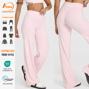 Aoymema Vêtements de <span class=keywords><strong>sport</strong></span> pour femmes, <span class=keywords><strong>pantalon</strong></span> évasé taille haute, confortable, amincissant, uni, effet push-up, pour yoga et fitness, été - Product Image 1
