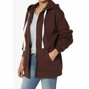 Sudaderas con Capucha de Felpa de Algodón con Estampado Personalizado de Longitud Larga para Mujer, Sudaderas con Capucha Blancas con Cordón - Product Image 1
