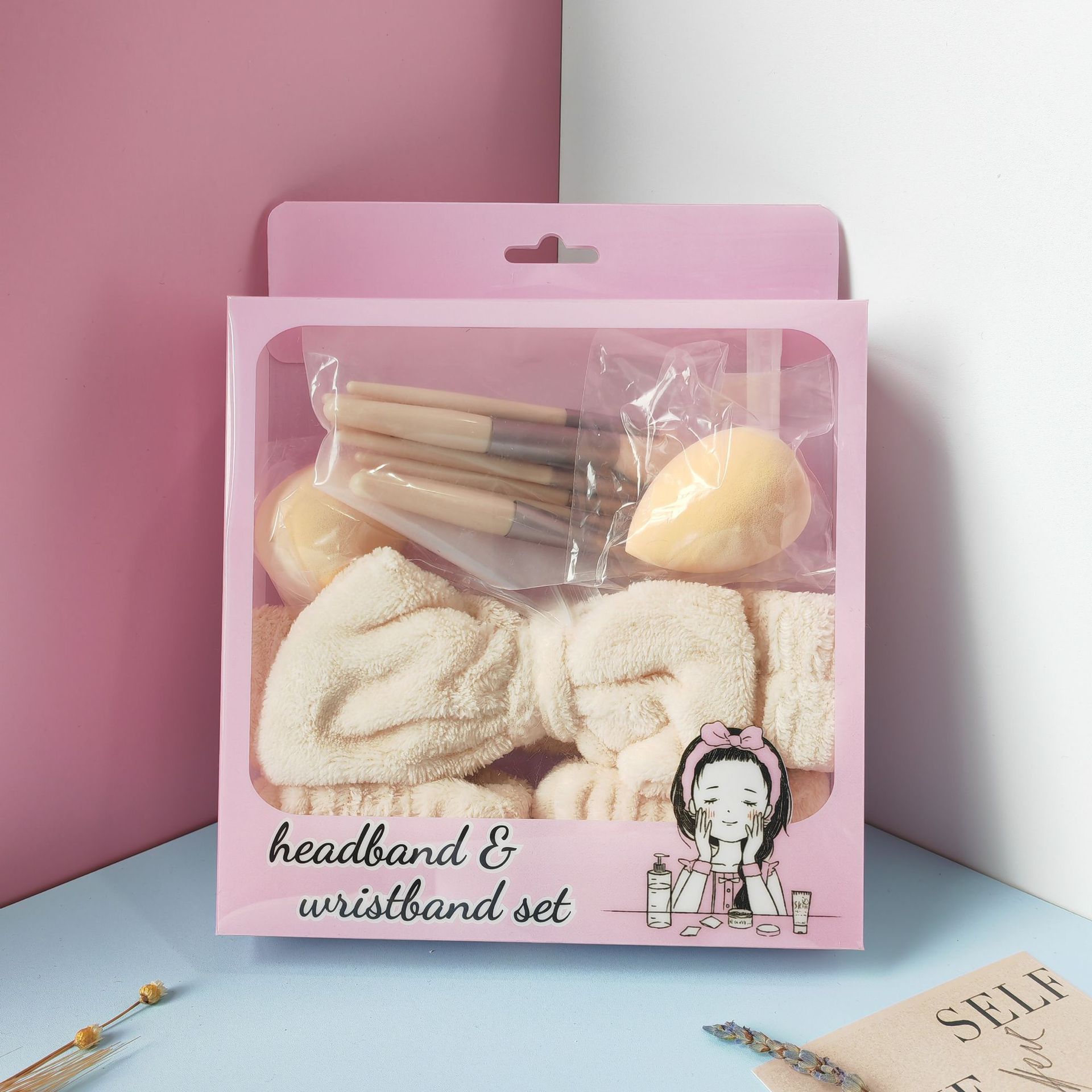 Coffret cadeau 13 pièces d'œufs de maquillage kaki clair