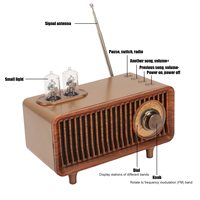 Radio Retro 5.1 con Altavoz, Carcasa de Plástico, LED RGB, Estéreo FM Vintage, Compatible con USB/TF/AUX, para Reproductor de Cine en Casa