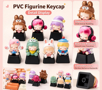 Keycap artisanal personnalisé en PVC, figurine de dessin animé, OEM ODM, support d'échantillon, conception de couleur personnalisée