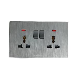 British Standard Universal 2 USB A/C 6-Pin PC Brushed Touch Panel Modern <b>Wall</b> Household Neon <b>Light</b> Power <b>Switch</b> Socket - Product Image 5