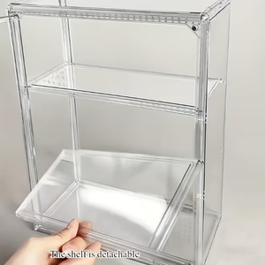 Boîte de rangement transparente en acrylique à 3 niveaux anti-poussière pour figurines et jouets, présentoir empilable en plastique transparent - Product Image 4