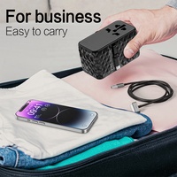Worldplug 85W GaN téléphone portable charge câble rétractable Type C adaptateur de voyage international chargeur adaptateur de voyage universel