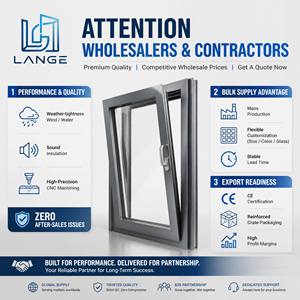 Fenêtres à battants inclinables et pivotants en alliage d'aluminium <span class=keywords><strong>LANGE</strong></span>, taille personnalisée, double vitrage, isolation thermique pour usage résidentiel et commercial - Product Image 3