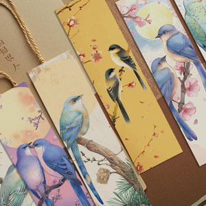 Chine fournisseur fiable forme personnalisée dessin animé moineau pie conception bas quantité minimale de commande haute qualité papier carte Page marqueur oiseau signet - Product Image 2