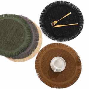 Tapis de table en papier tissé de style nordique, dégradable, isolant thermique, antidérapant, avec bordure à franges, pour usage domestique - Product Image 6