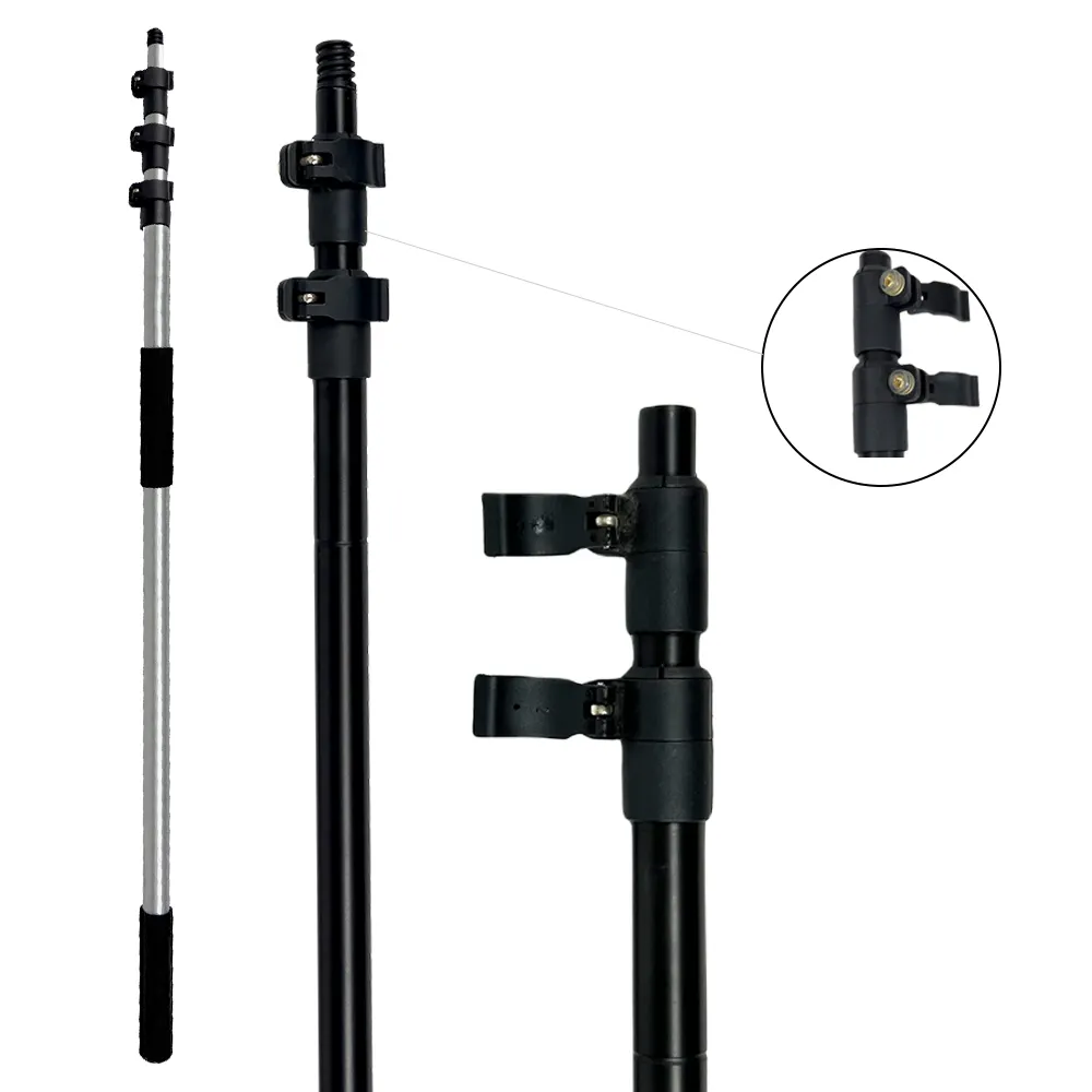 Heavy-Duty 4-section Telescopic nhôm cực đa năng Rod cho hộ gia đình làm sạch công cụ & phụ kiện