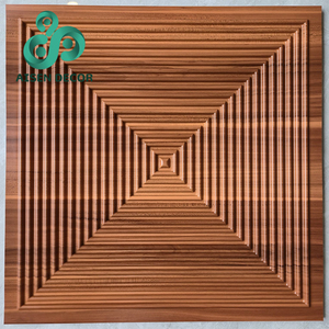 AISEN DECOR Panneaux muraux en <span class=keywords><strong>bois</strong></span> à cannelures pelables et collés 3D modernes de luxe à motifs géométriques Design d'intérieur Style traditionnel - Product Image 5