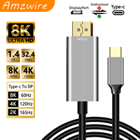 Adaptateur vidéo Type C vers DisplayPort 4K tendance, câble convertisseur, coque en aluminium pour câbles DP, gaine en PVC 8K pour téléphone portable