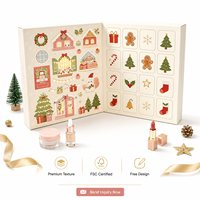 Boîte d'emballage de bijoux de luxe réutilisable et portable, faite à la main, avec fermeture magnétique, pour cosmétiques, calendrier de l'avent de Noël, emballage surprise