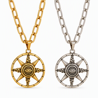 Meilleure Vente 2026 : Collier Tendance, Collier Pendentif Œil, Accessoire Étanche, Collier en Acier Inoxydable Plaqué Or