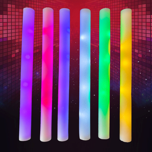 Wholesale Custom Christmas LED Light-Up Foam Sticks Colorful Flashing Glowing Toys for Parties and Weddings