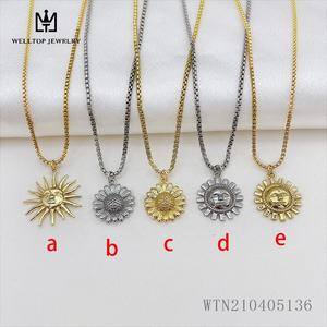 Bijoux de mode classique métal soleil fleur tournesol Mansing étoile pendentif colliers pour femmes accessoires - Product Image 2