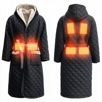 Peignoir chauffant personnalisé surdimensionné en flanelle douce et chaude pour femme, avec capuche, épais et en polaire, idéal pour l'hiver