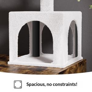 Zeitgenössischer Katzen-Kletterbaum aus Massivholz - Haustierfreundliche Katzenvilla: Sprungplattform, Plüschbett & All-in-One Katzenschrank - Product Image 4