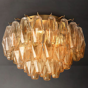 Plafonnier en verre transparent américain de 17 pouces, pour chambre à coucher, cuisine, îlot, salle à manger, décoration, plafonnier en verre italien fait à la main - Product Image 3