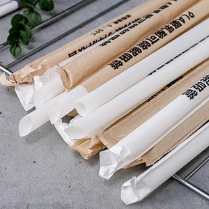 Pajitas <span class=keywords><strong>Boba</strong></span> de copa PLA biodegradables envueltas individualmente de calibre 6/12mm 190/230mm impresas personalizadas - Product Image 2