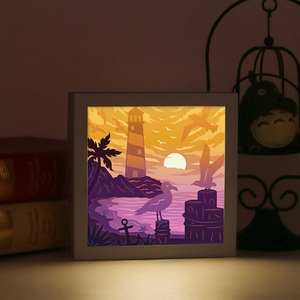 Lámpara 3D Decoración de Pared para Habitación Infantil Marcos Caja de Sombra Faro Marino Gaviota Luz Nocturna LED Lámparas de Pared para el Hogar - Product Image 4
