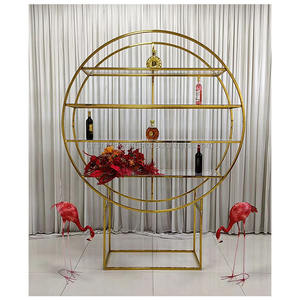 Casier à vin en or de haute qualité pour la réception de mariage décoration de fête de mariage de fond de bar élégant - Product Image 1