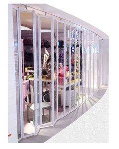 Grille de sécurité en aluminium PVC coulissante commerciale en accordéon Porte pliante en polycarbonate transparent pour l'entrée du magasin - Product Image 1