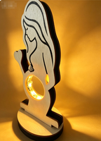 Lampe de nuit en verre et bois personnalisée, gravure laser, boule de cristal 3D de 40 mm, vente chaude