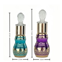 6 flacons de parfum de luxe de 12 ml en verre, cylindriques dorés, avec bouchon en aluminium et applicateur à bâtonnet, rechargeables, pour échantillons d'huile