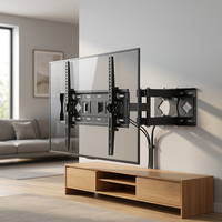 Support mural pour téléviseur ultra fin, pivotant, inclinable et extensible, compatible avec la plupart des téléviseurs, en acier laminé à froid robuste, VESA 600 x 400 mm