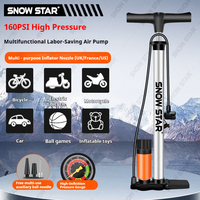 Wholesale High Pressure Floor Pump With Gauge 160 PSI for Bicycle Car Motorcycle E Bike Scooter Multi Purpose Use