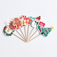 Vente en gros de pics à gâteau Jimao écologiques en bambou, réutilisables, design canne à sucre, pour la décoration de pâtisseries d'anniversaire