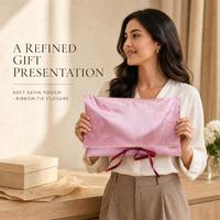 Pochette cadeau pliable en satin personnalisée avec fermeture à ruban, logo personnalisé, fournisseur en gros OEM/ODM