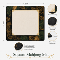 Tapis de jeu de mahjong et poker moderne avec éléments chinois originaux, pour 4 joueurs, résistant aux taches, antidérapant, design personnalisable