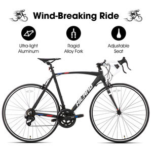 JOYKIE-Cadre rigide (amortisseur non arrière) Vélo de course sur <span class=keywords><strong>route</strong></span> 700C avec cadre en alliage à 14 vitesses - Product Image 2