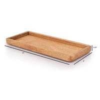 Ensemble de 3 plateaux de service en bois jetables modernes avec bord surélevé pour un usage domestique