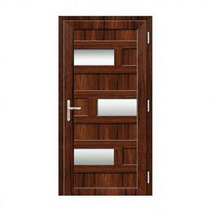 Puerta de PVC con Efecto Madera Oscura Línea Nogal y Superficie Texturizada - Product Image 1