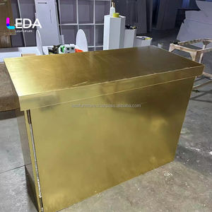 Mesa de Comedor Rectangular de Acrílico Dorado de Lujo Moderno LEDA para Eventos - Product Image 2