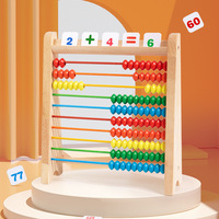 Cadre de calcul mathématique Montessori bois 10 niveaux boulier à 5 rangées aides pédagogiques en arithmétique mentale pour enfants garçons filles