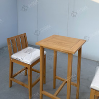 Nouvelle conception d'usine, mobilier de jardin moderne pour l'extérieur, vente en gros, ensemble table et chaises de bar en bois massif pour patio