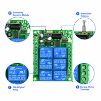 Module de relais sans fil multicanal à code roulant, DC 12V-24V, récepteur RF longue portée 1000M pour interrupteur d'éclairage industriel
