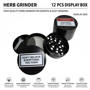 Custom Modern 4-Part Metal Manual <b>Grinder</b> for Flower Dry <b>Herb</b> Tobacco for Smoking Accessories - Product Image 1