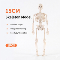 Mini-squelettes d'Halloween pour maison hantée, décorations effrayantes, cadeaux de fête, figurines en plastique 15 cm, blanc os ancien/argent vintage/antique