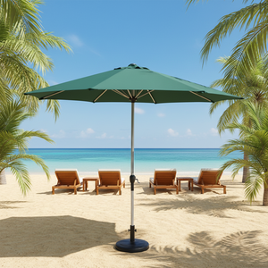 Sombrilla de Exterior de 3m con Base, Plegable, para Cafetería, <span class=keywords><strong>Playa</strong></span>, Terraza, con Columna Central, Mueble <span class=keywords><strong>Comercial</strong></span> - Product Image 1