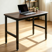 Bureau d'ordinateur / table de travail en bois massif teinté noyer, réglable en hauteur, commandes personnalisées bienvenues