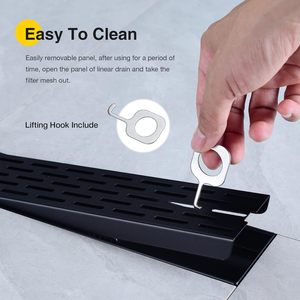 Desagüe <span class=keywords><strong>de</strong></span> suelo lineal <span class=keywords><strong>de</strong></span> acero inoxidable 304 <span class=keywords><strong>de</strong></span> diseño moderno ajustable, coladores extraíbles, <span class=keywords><strong>de</strong></span> brida <span class=keywords><strong>de</strong></span> <span class=keywords><strong>PVC</strong></span> Base, <span class=keywords><strong>ducha</strong></span> para Baño - Product Image 4
